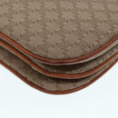 CELINE Macadam Canvas Shoulder Bag Beige Gold Auth 89226-17