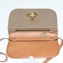 CELINE Macadam Canvas Shoulder Bag Beige Gold Auth 89226-10