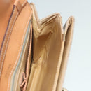 CELINE Macadam Canvas Shoulder Bag Beige Gold Auth 89226-19