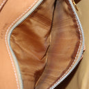 CELINE Macadam Canvas Shoulder Bag Beige Gold Auth 89226-12
