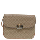 CELINE Macadam Canvas Shoulder Bag Beige Gold Auth 89226-13