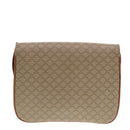 CELINE Macadam Canvas Shoulder Bag Beige Gold Auth 89226-2