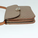 CELINE Macadam Canvas Shoulder Bag Beige Gold Auth 89226-4