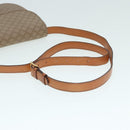 CELINE Macadam Canvas Shoulder Bag Beige Gold Auth 89226-7