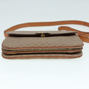 CELINE Macadam Canvas Shoulder Bag Beige Gold Auth 89226-5