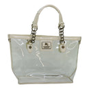 BURBERRY Blue Label Shoulder Bag Vinyl Clear White gold Auth 89239-1
