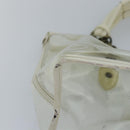 BURBERRY Blue Label Shoulder Bag Vinyl Clear White gold Auth 89239-9