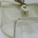BURBERRY Blue Label Shoulder Bag Vinyl Clear White gold Auth 89239-15