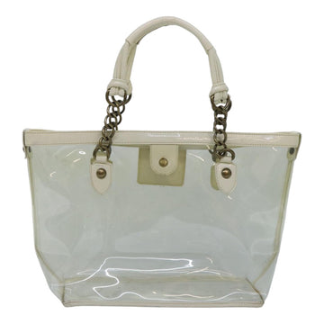 BURBERRY Blue Label Shoulder Bag Vinyl Clear White gold Auth 89239 - 0