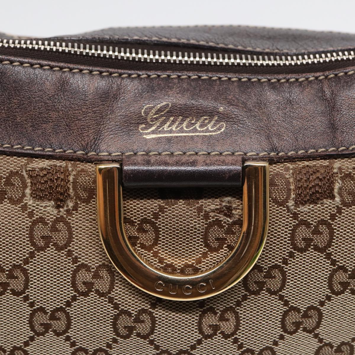 GUCCI GG Canvas Abbey Shoulder Bag Brown Gold 204940 Auth 89241