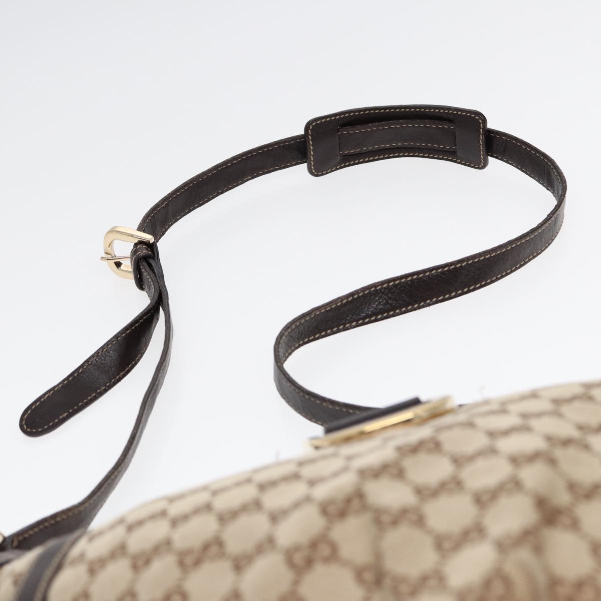 GUCCI GG Canvas Abbey Shoulder Bag Brown Gold 204940 Auth 89241