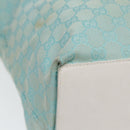 GUCCI GG Canvas Tote Bag Light Blue White Gold 002 1097 Auth 89242-11