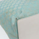 GUCCI GG Canvas Tote Bag Light Blue White Gold 002 1097 Auth 89242-13