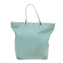 GUCCI GG Canvas Tote Bag Light Blue White Gold 002 1097 Auth 89242-3