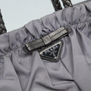PRADA Hand Bag Nylon 2way Silver Gray Auth 89250-17