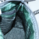 PRADA Hand Bag Nylon 2way Silver Gray Auth 89250-19