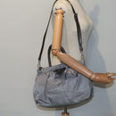 PRADA Hand Bag Nylon 2way Silver Gray Auth 89250-25