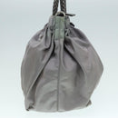 PRADA Hand Bag Nylon 2way Silver Gray Auth 89250-4