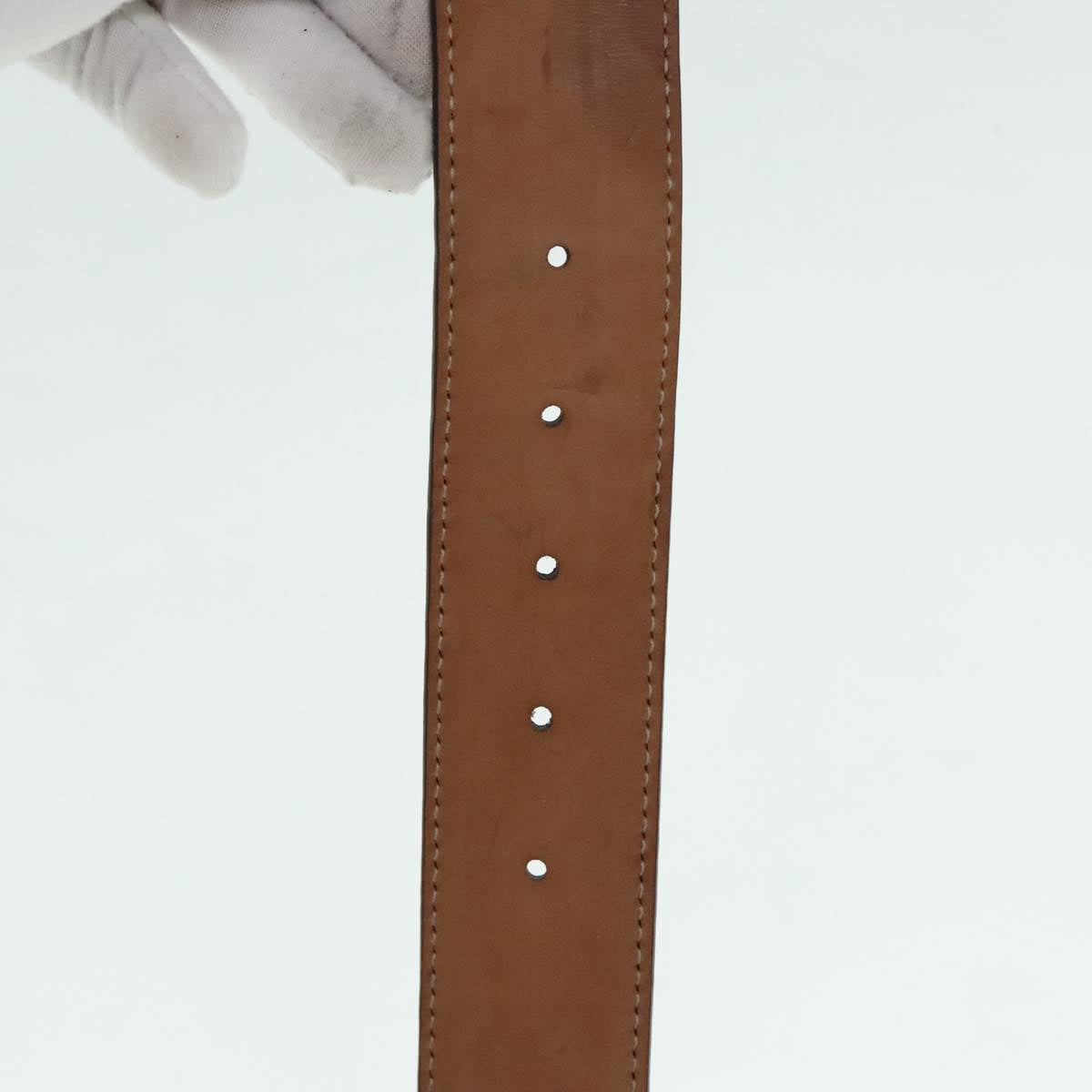 GUCCI Interlocking Guccissima GG Canvas Belt 39.8"" Brown 114984 Auth 89259