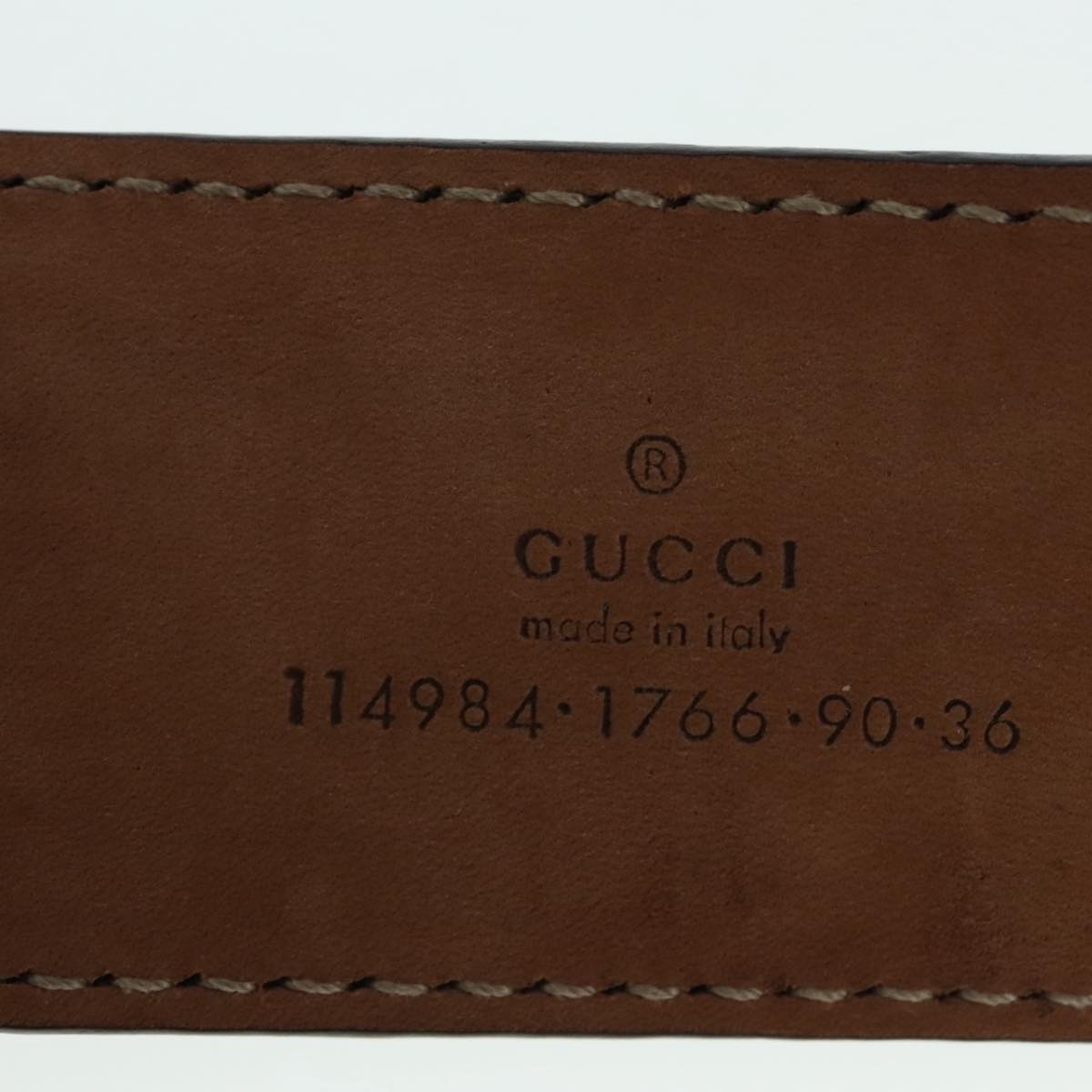 GUCCI Interlocking Guccissima GG Canvas Belt 39.8"" Brown 114984 Auth 89259