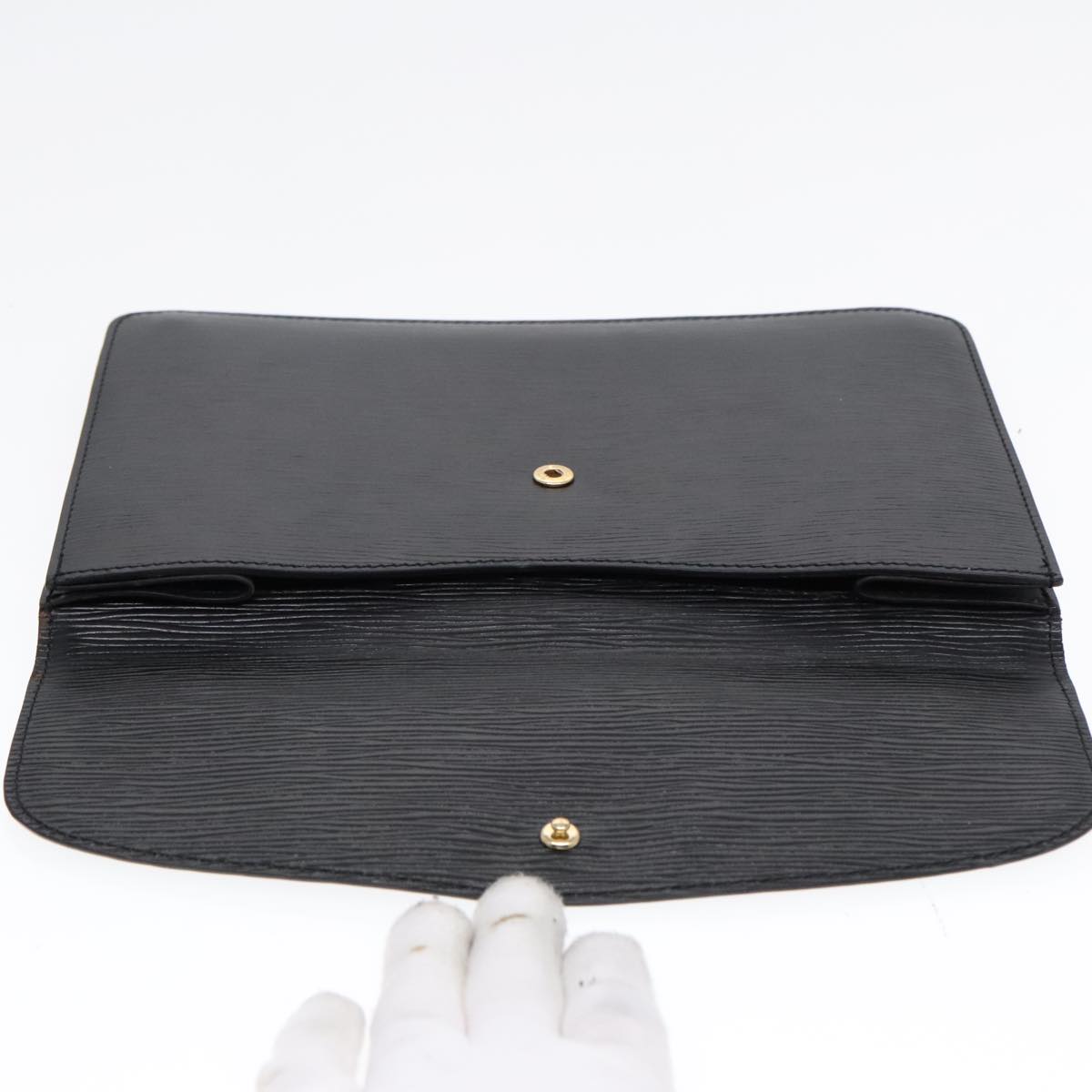 LOUIS VUITTON Epi Montaigne 27 Clutch Bag Black M52652 LV Auth 89262