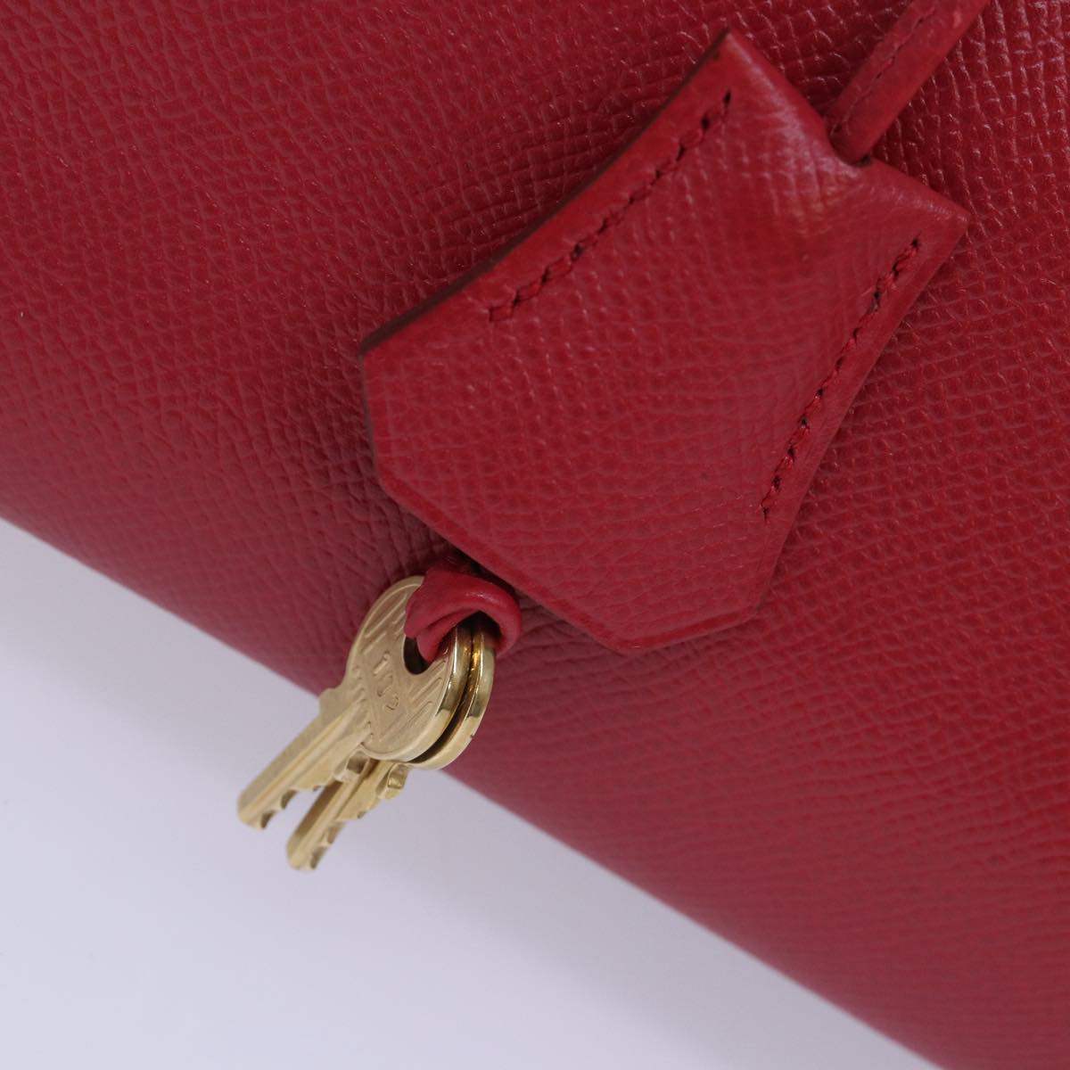 HERMES Birkin 35 Hand Bag Leather Red Gold Auth 89271