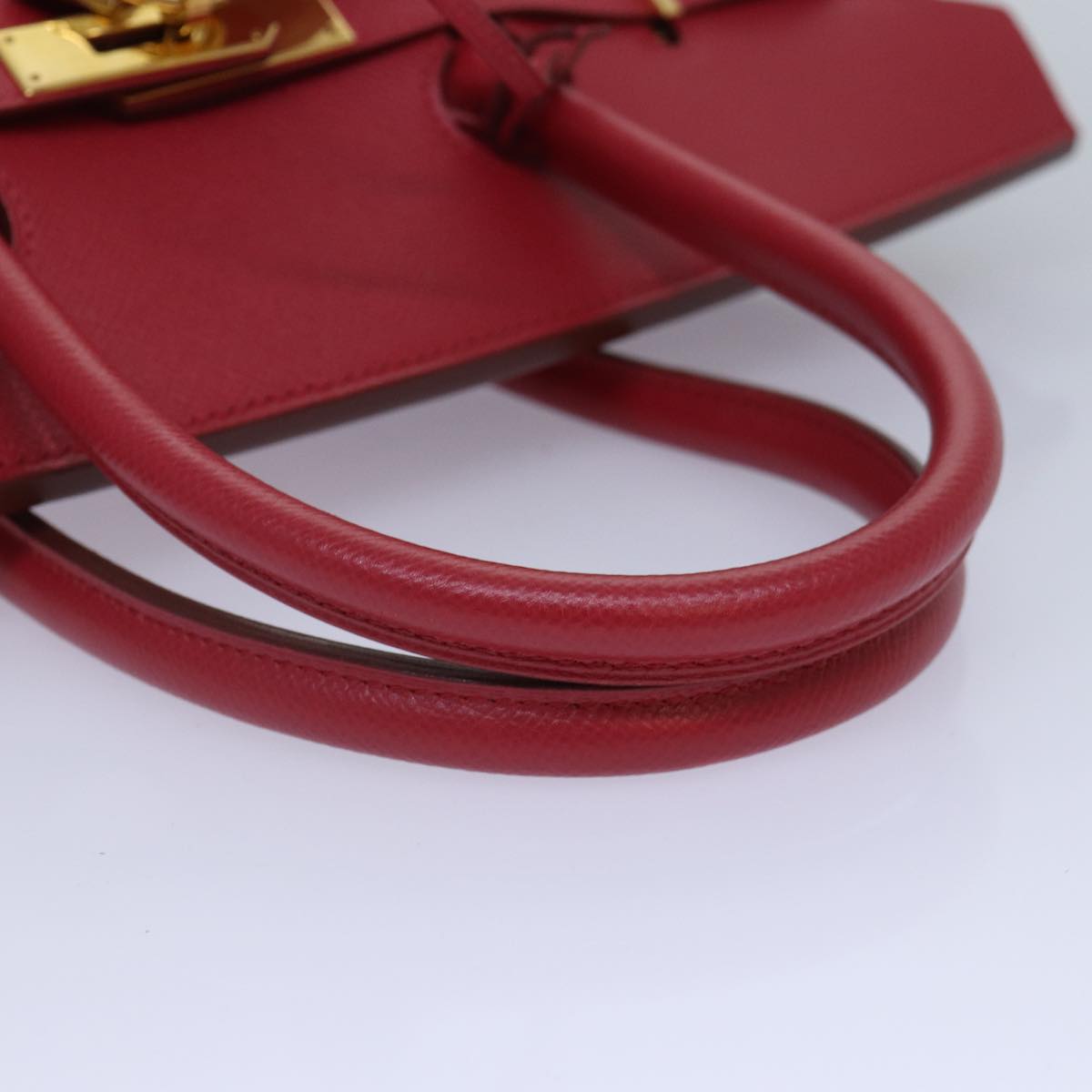 HERMES Birkin 35 Hand Bag Leather Red Gold Auth 89271