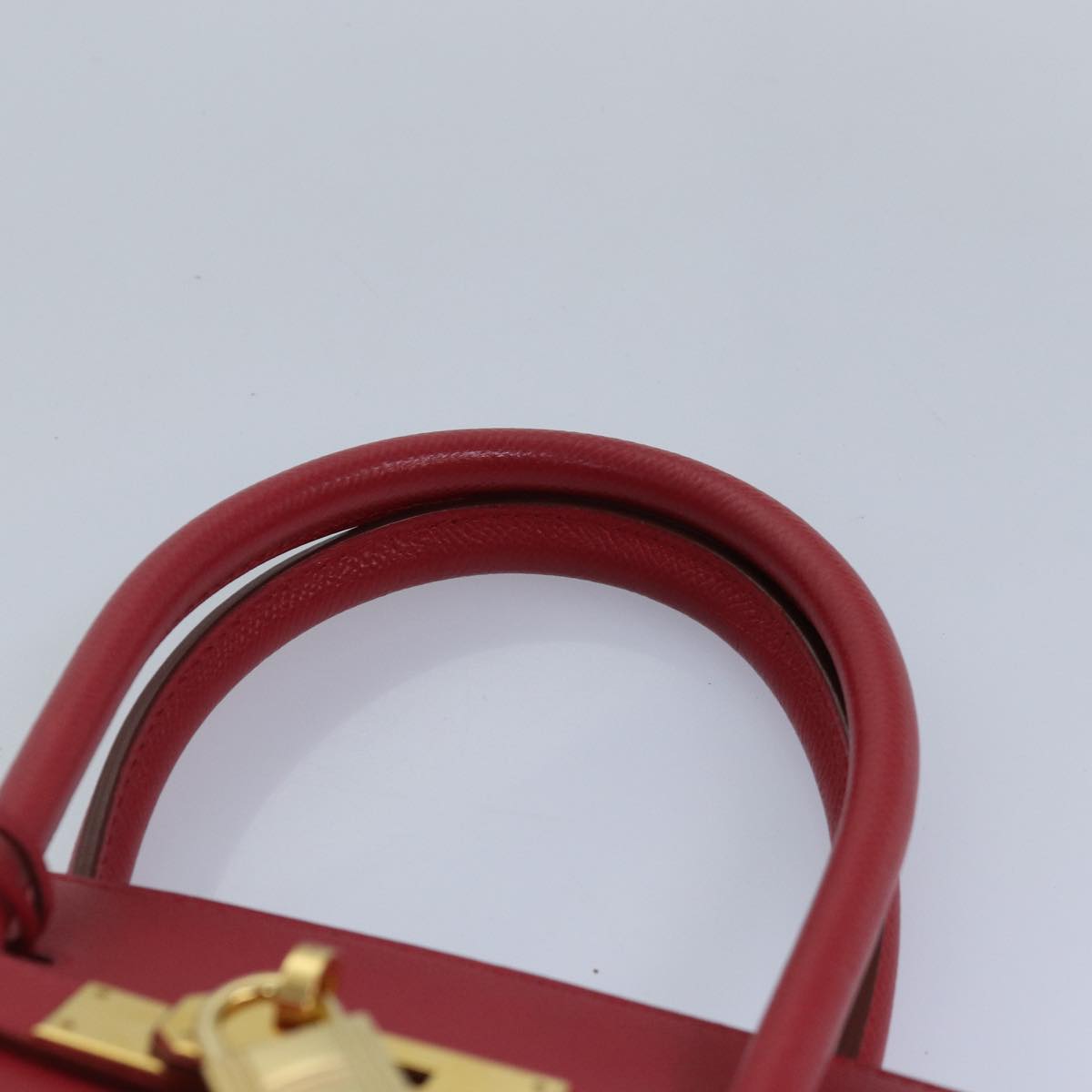 HERMES Birkin 35 Hand Bag Leather Red Gold Auth 89271