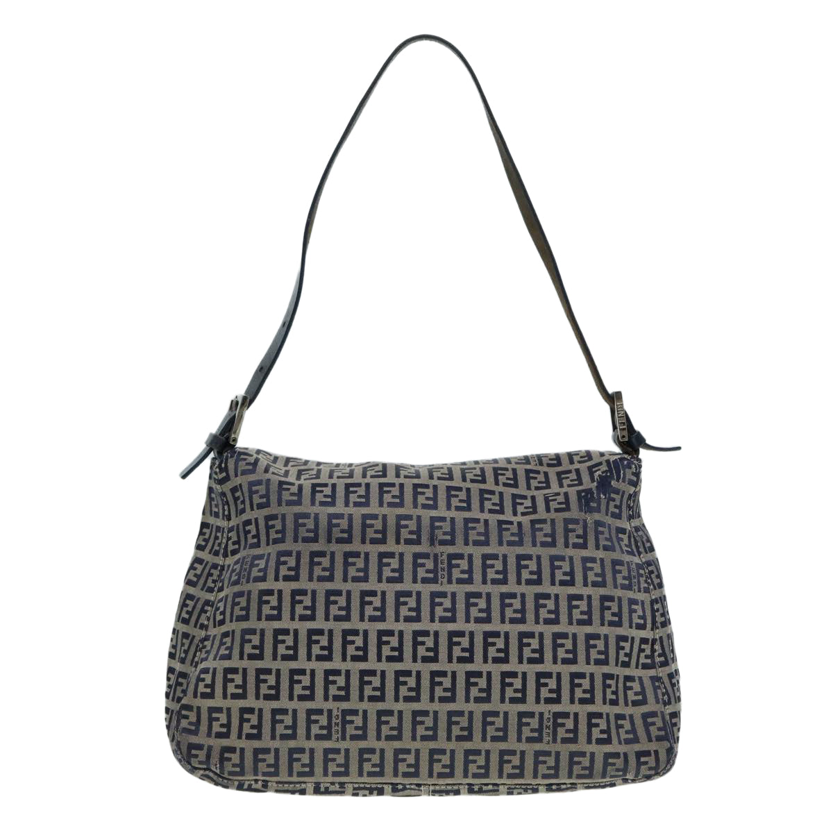 FENDI Zucchino Canvas Mamma bucket Hand Bag Navy Auth 89278