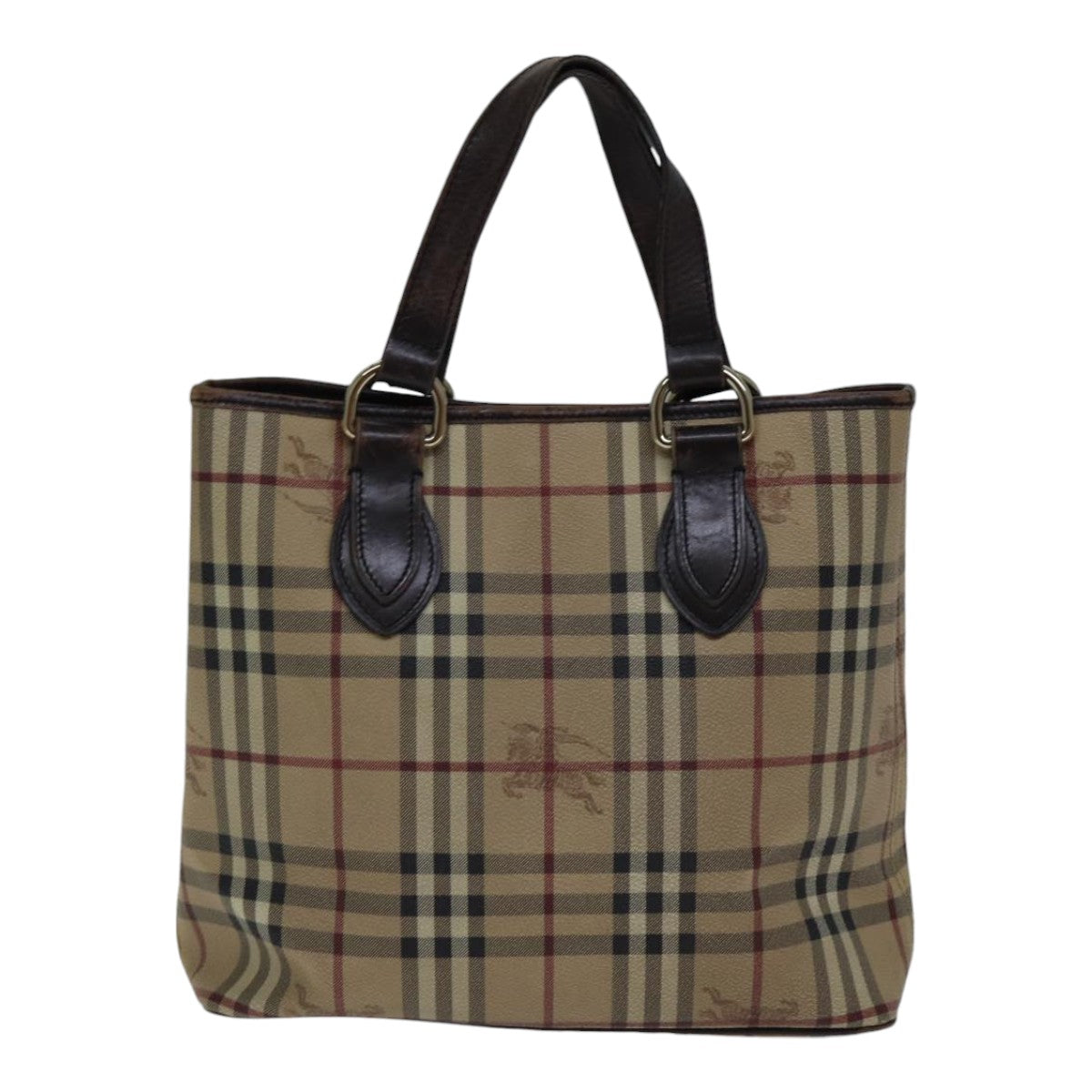 BURBERRY Nova Check Tote Bag PVC Beige Auth 89282 - 0