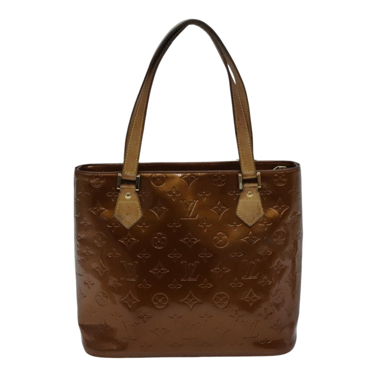 LOUIS VUITTON Monogram Vernis Houston Hand Bag Bronze M91122 LV Auth 89302 - 0