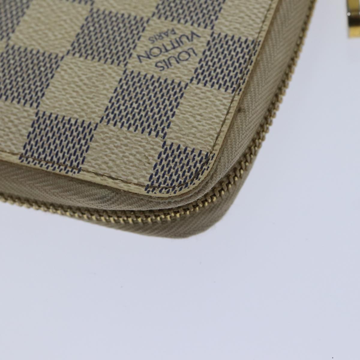 LOUIS VUITTON Damier Azur Zippy Wallet Long Wallet N60019 LV Auth 89303