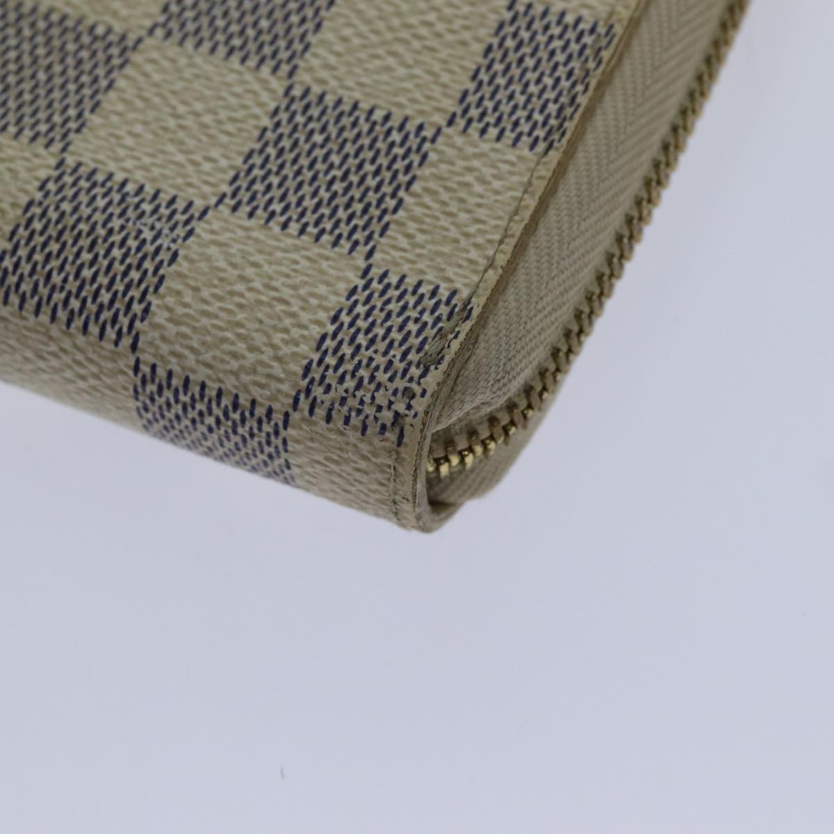 LOUIS VUITTON Damier Azur Zippy Wallet Long Wallet N60019 LV Auth 89303