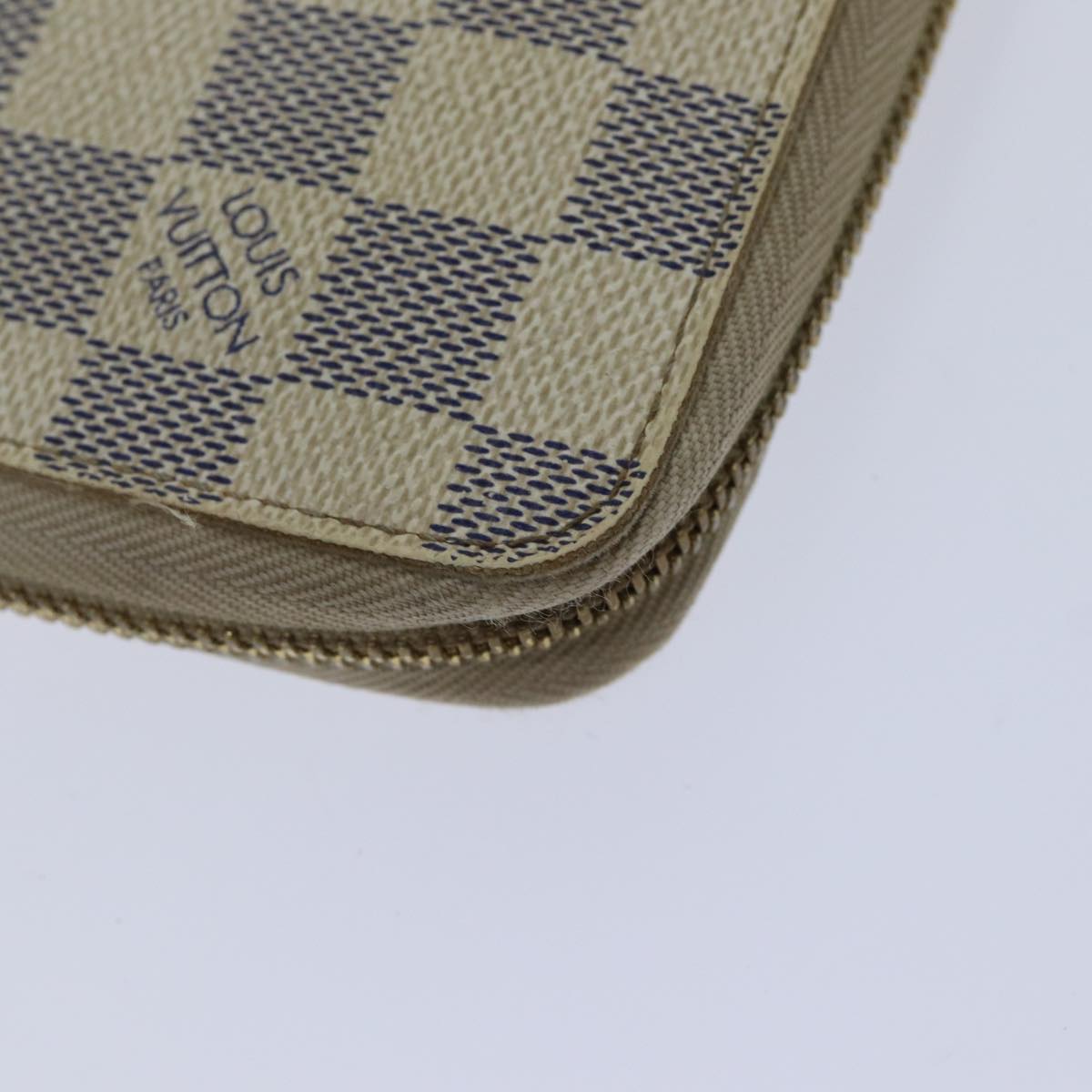 LOUIS VUITTON Damier Azur Zippy Wallet Long Wallet N60019 LV Auth 89303