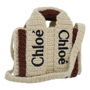 Chloe Hand Bag cotton 2way Beige Auth 89304A-1