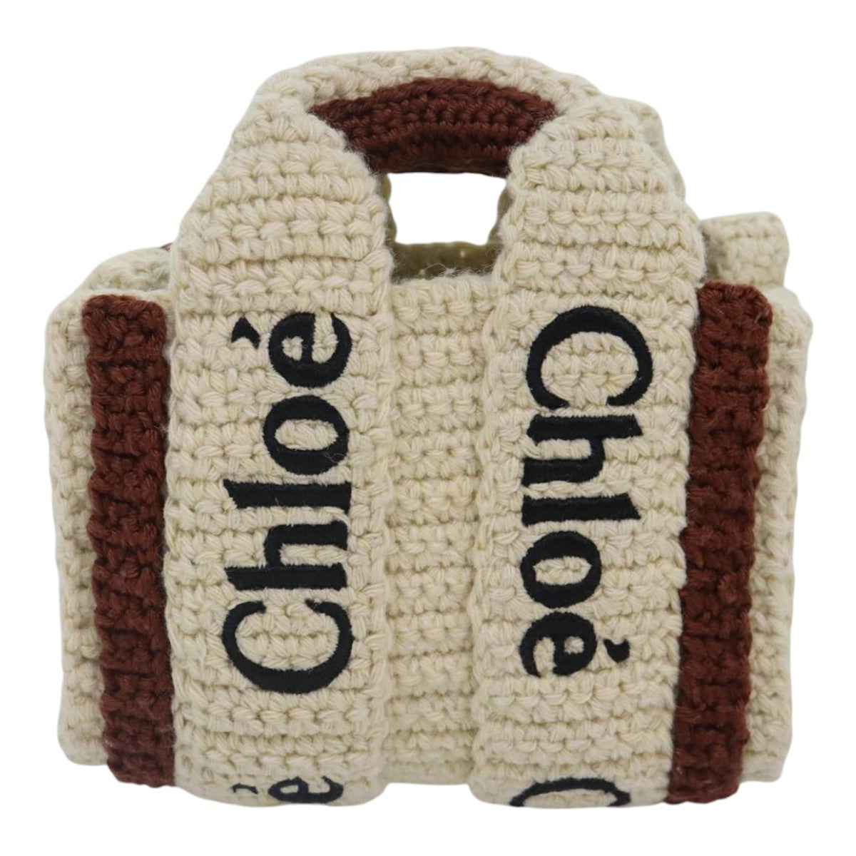 Chloe Hand Bag cotton 2way Beige Auth 89304A