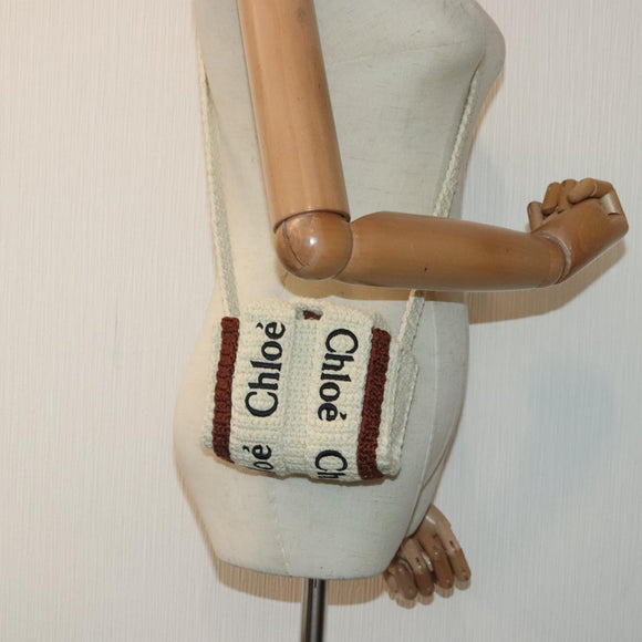 Chloe Hand Bag cotton 2way Beige Auth 89304M