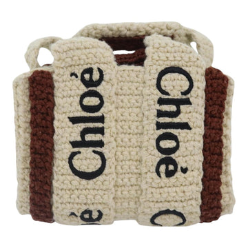 Chloe Hand Bag cotton 2way Beige Auth 89304A - 0