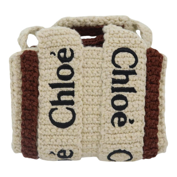 Chloe Hand Bag cotton 2way Beige Auth 89304M