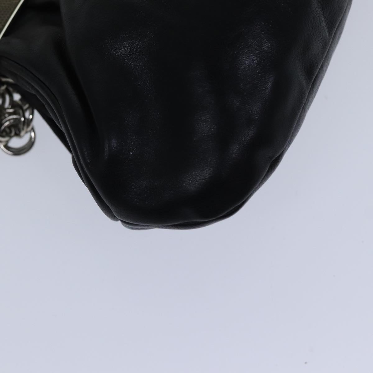 PRADA Chain Shoulder Bag Leather Black Auth 89318