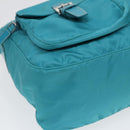 PRADA Shoulder Bag Nylon Turquoise Blue Auth 89320V-14