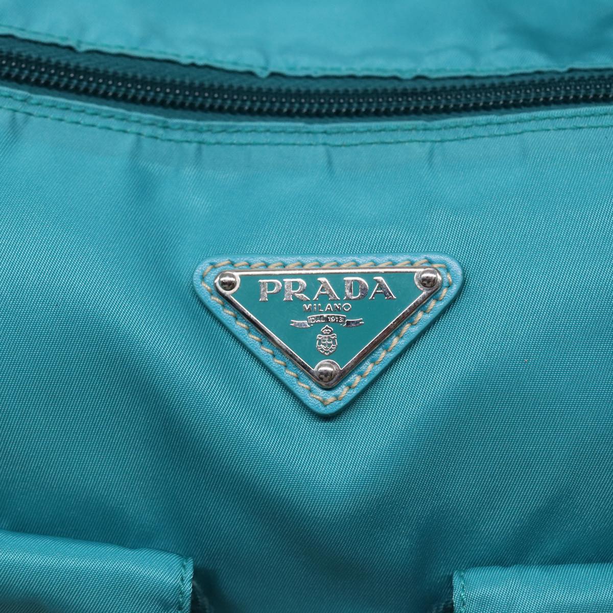 PRADA Shoulder Bag Nylon Turquoise Blue Auth 89320