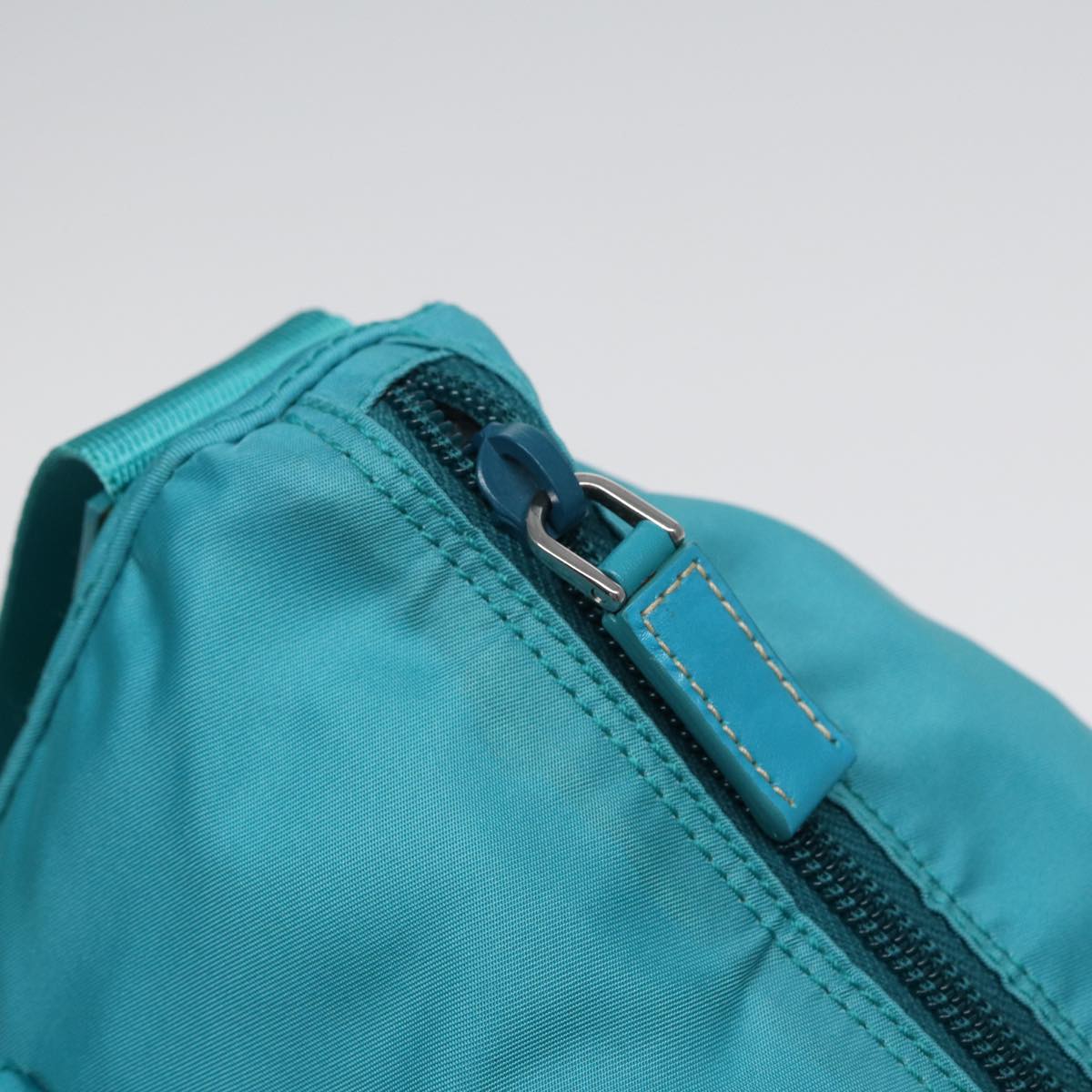 PRADA Shoulder Bag Nylon Turquoise Blue Auth 89320