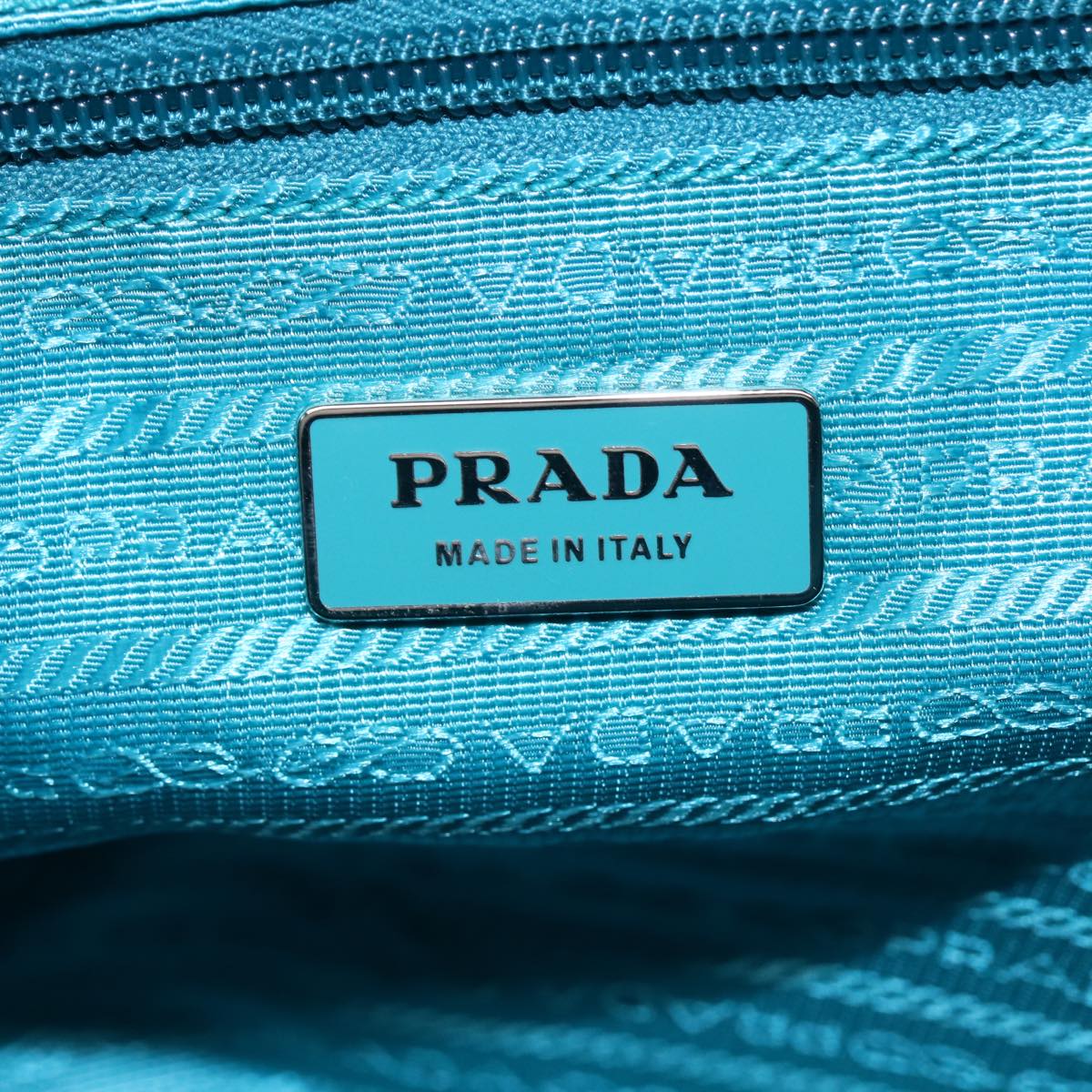 PRADA Shoulder Bag Nylon Turquoise Blue Auth 89320