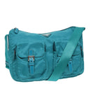 PRADA Shoulder Bag Nylon Turquoise Blue Auth 89320V-1