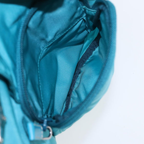 PRADA Shoulder Bag Nylon Turquoise Blue Auth 89320V