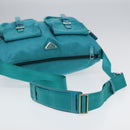 PRADA Shoulder Bag Nylon Turquoise Blue Auth 89320V-7