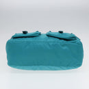 PRADA Shoulder Bag Nylon Turquoise Blue Auth 89320V-5