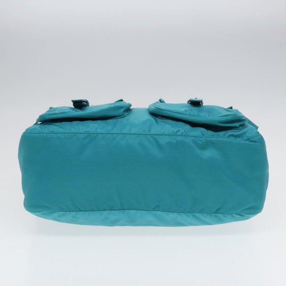 PRADA Shoulder Bag Nylon Turquoise Blue Auth 89320V