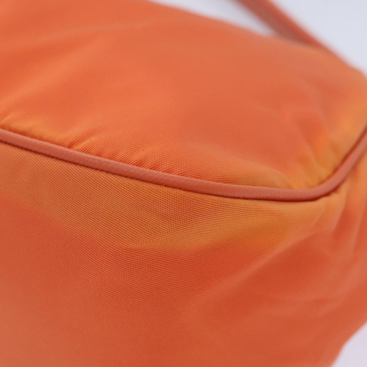 PRADA Shoulder Bag Nylon Orange Silver Auth 89359